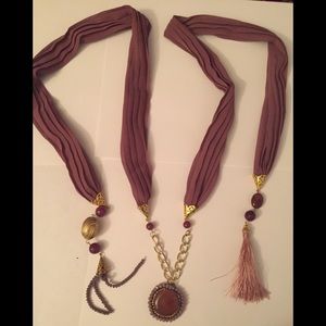 Detailed necklace made with silk, and stones